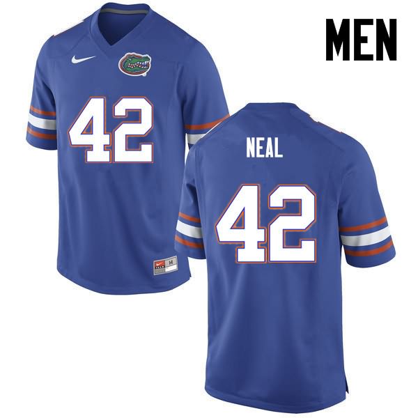 NCAA Florida Gators Keanu Neal Men's #42 Nike Blue Stitched Authentic College Football Jersey XFE7864UV